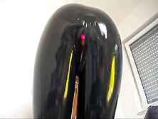 Blonde With Latex Pants Masturbating And Squirting On Webcam