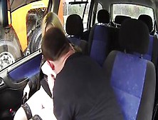 Preggy Blond Gave A Oral-Sex To A Taxi Driver,  Previous To Having Casual Sex With Him