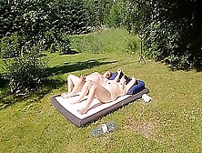 Sunbathing Turning Into Fucking In Public Garden