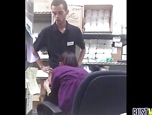 Asian Fucked In The Backroom At Work