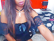 Ebony Black College Girl Stripping In Webcam Great Tits!