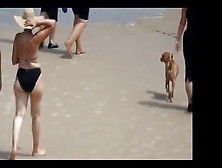 Cougar With Humongous Hot Behind On Beach