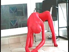 Cynthia In Fullbody Red Catsuit