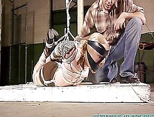 Skank Blonde Suffers Incredible Hogtie By Mamaic