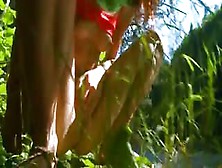 Petite Russian Coed Peeing In A Forest
