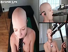 Advanced Dildo Training For Sexy Bald Woman