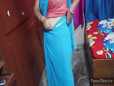 Mother In A Blue Sexy Saree,  Video