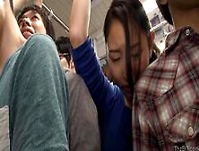 Japanese Girl With A Short Skirt Ejaculated In Her Underwear In A Crowded Bus - Hoshikawa Maki