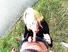 Blonde Harlot With Tattoos And Piercings Has Quick Outdoor Banging With Her Partner Pov Style
