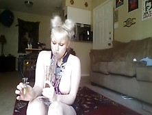 Curvy Girl Takes Huge Rip From Bong Topless And Plays With Her Wet Pussy