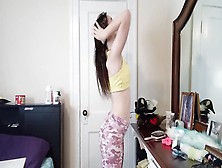 Cat Skank Gets Dressed In Sports Bra And Tight Pink Leggings