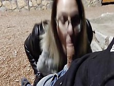 An Exhibitionist Sucked A Dick At Night In The Park Stranger Blowjob