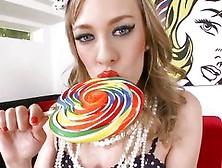 Blue Angel Horny While Eating Her Favorite Lollipop