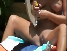 Hot Famous Actress Filmed Tanning Nude And Showing Everything