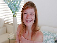 Cute Teen Redhead With Freckles Orgasms During Casting Pov