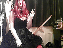 Tink Tol Redheadl Gown And Glove Smoking