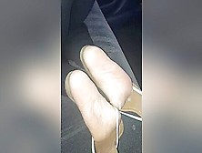 Sexy Girlfriend In Black Tights On All Four Receiving My Fresh Jizz On Her Feet