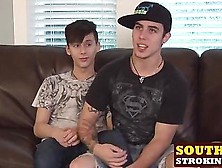 Sexy Skinny Twinks Jerking And Barebacking On The Couch
