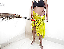 Desi Maid Gets Sexually Aroused While Sweeping The House And Has Sex With The Broom