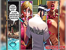 The Pool Cleaner Fucking The Cute Bosses - Pleasure Mansion