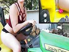 Farm Sluts Bailey Brewer Riding Her Faithful John Deere Tractor.