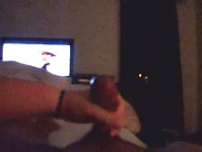 Handjob From A Friend,  In Bed Watching Tv
