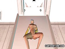 Animación 3D De Una Babe Emo Masturbándose El Coño Afeitado