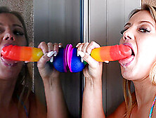 Gorgeous Candice Having Fun While Sucking Her Favorite Dildo