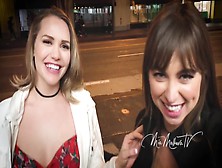 Riley Reid And Mia Malkova Fuck Lucky Guy In Public Garage