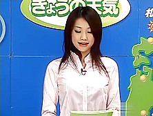 Sexy Japanese Weather Reporter Teased With Oil