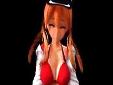 3D Hentai Girl In Red Bra