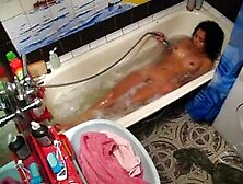 Spanish Stepdaughter 19 Masturbates In Bath