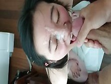 Good Sucking Asian Gets Thick Facial