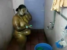 Desi- South Indian Aunty Bathing 2