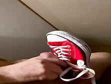 Jerking Off In Red Converse