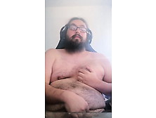 Young German Chub Talks About Getting Fatter While Jerking Off,  Eating And Burping With Cumming