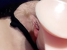 Soaking My Black Lacy Panties.  Visible Female Orgasm.  Solo Female Masterbation And Didldo Play