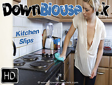 Sammy K In Kitchen Slips - Downblousejerk