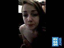 Cute Redhead Gives A Deepthroat Blowjob Then Swallows