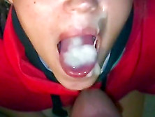 Submissive Teen Swallowing Cum Pov