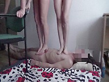 Two Barefoot Mistress Trampling Foot Slave - Part 3