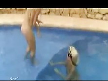 Two Sexy Girls Poop In Pool