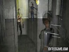 Short Haired 3D Blonde Babe Gets Fucked By A Zombie