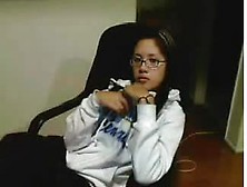 Amateur Asian Teen With Glasses Fingers Herself On Cams