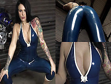 Emma Heron In Trans Blue Catsuit - Latexheavenvideo