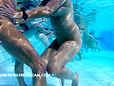 Hot Older Couple Arouses Each Other Underwater