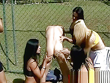Sporty Shemales Start Gangbang Outdoor