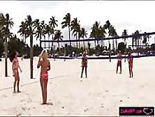 Horny Sexy Bffs Group Sex By The Beach
