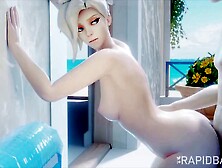 Overwatch Mercy Doggystyle Softfuck At The Balcony