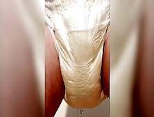3Rd Pissing Inside Messy Diaper.  She Jizzes From Twerking!